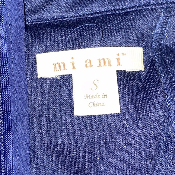 Miami Navy blue chiffon and lace dress - Picture 6 of 8